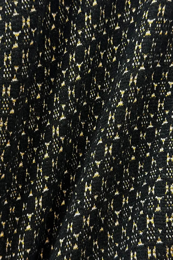 Stretch Georgette x Lame Jacquard:Twisted Trapezoid Dress