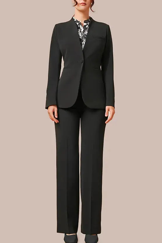 Smart Stretch:Black No-Curl Long Jacket