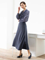 Long Length: Blue-Gray Bias Long Skirt