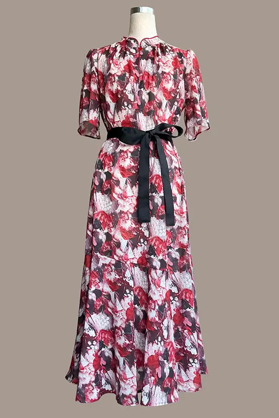 Stretch Chiffon: Passion Mandarin Long Mermaid Dress