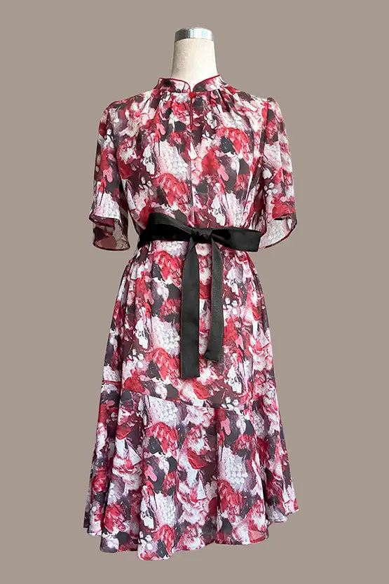 Stretch Chiffon: Passion Mandarin Mermaid Dress