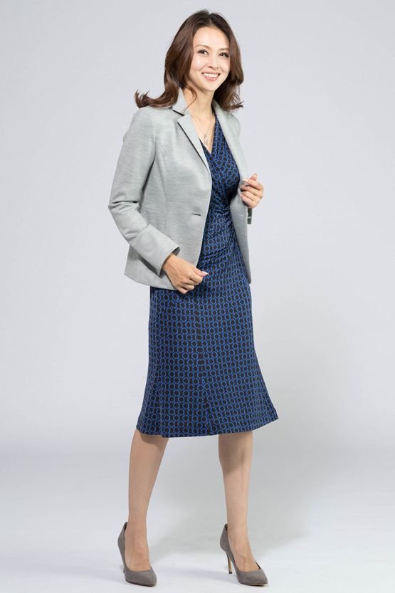 Light Grey Rich Wool Stretch Tailored Jacket