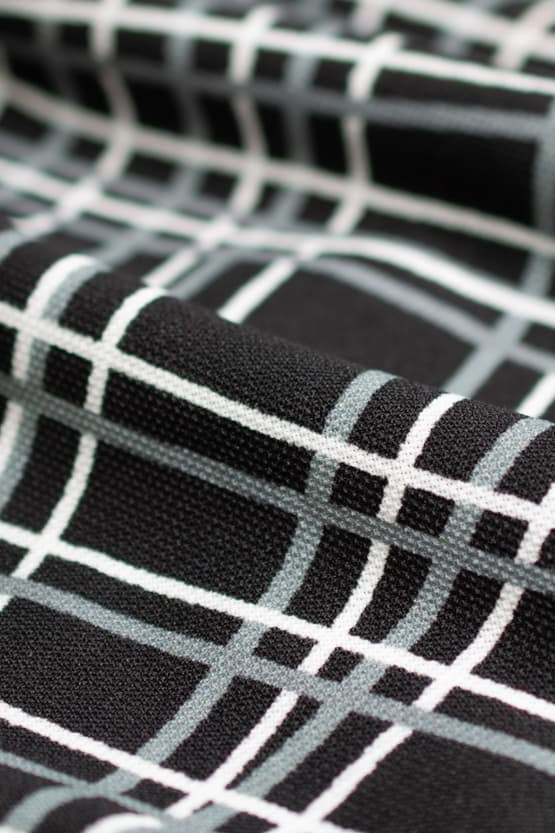 Black Check Split Neck Sack Dress
