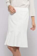 White Washable Stretch Mermaid Flare Skirt