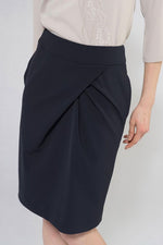 Navy Design Tuck Skirt