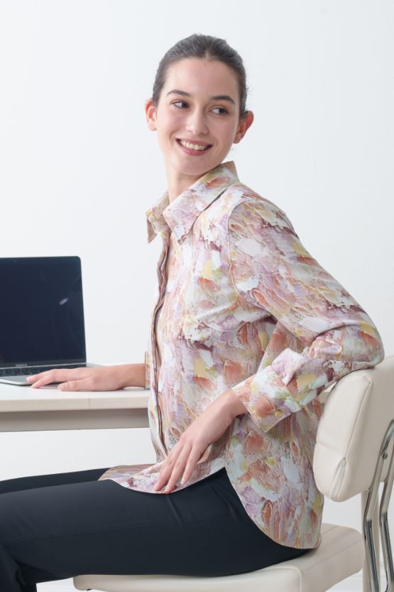 Stretch Georgette: Womanhood Front Fly Shirt