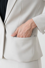 All-Season Material: Smart Stretch Greige Stretch Blazer Jacket