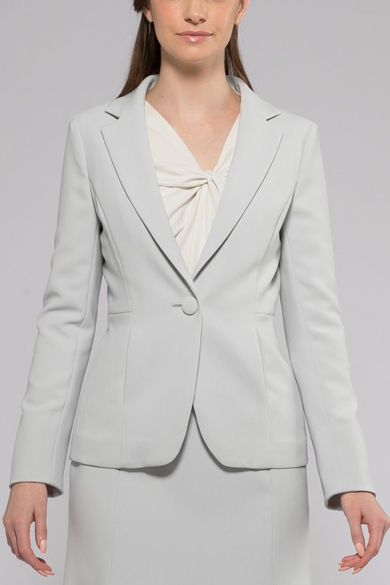 Light Grey Heathered Stretch Tailored Jacket