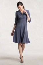 Body Shape Correction: Blue-Grey Cache-Coeur Dress