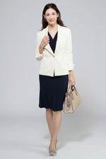 Navy Waist Gathered Dress
