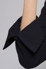 Navy No-Collar Stretch Spring Coat