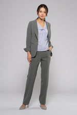 Grey Centre Pleat Trousers