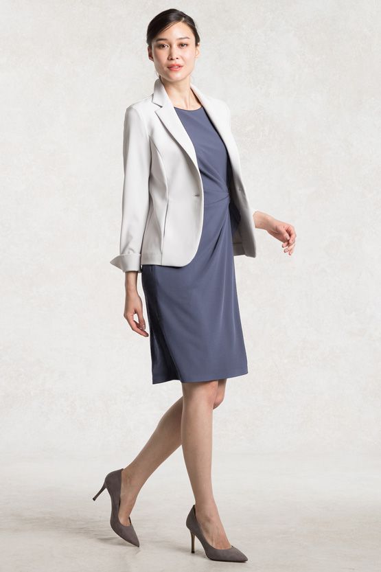 Body Shape Correction: Blue-Grey Daily Dress