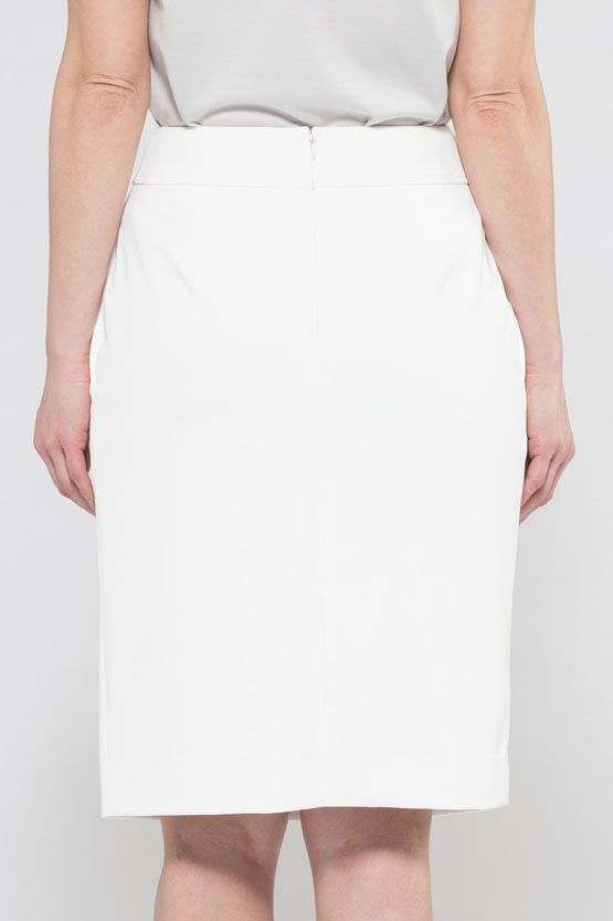 Shell White Design Tuck Skirt