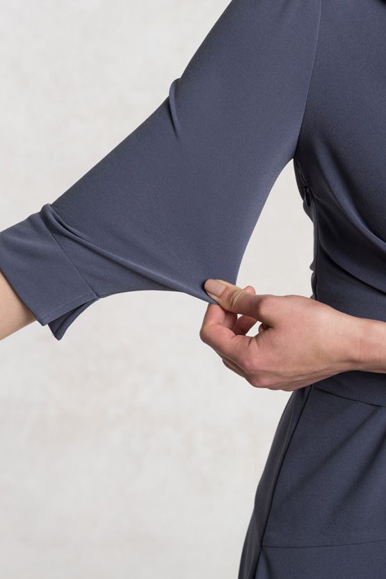 Body Shape Correction: Blue-Grey Cache-Coeur Dress