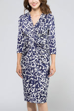 Navy Leopard Print Venus Dress