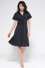 Body Shape Correction: Navy Marilyn Half-Sleeve Dress