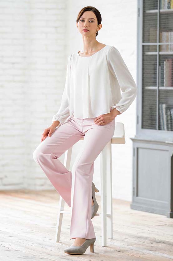 Stretch Chiffon: White Double Layer Chiffon Top