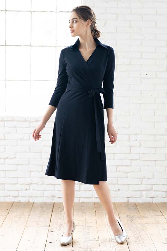 Navy Wrap Dress