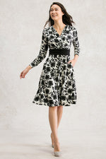 Black Gerbera Marilyn Dress