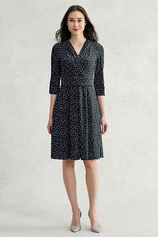 Navy Tiny Dot Marilyn Dress