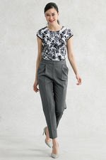 Cotton Blend: Gray Stretch I-Line Trousers