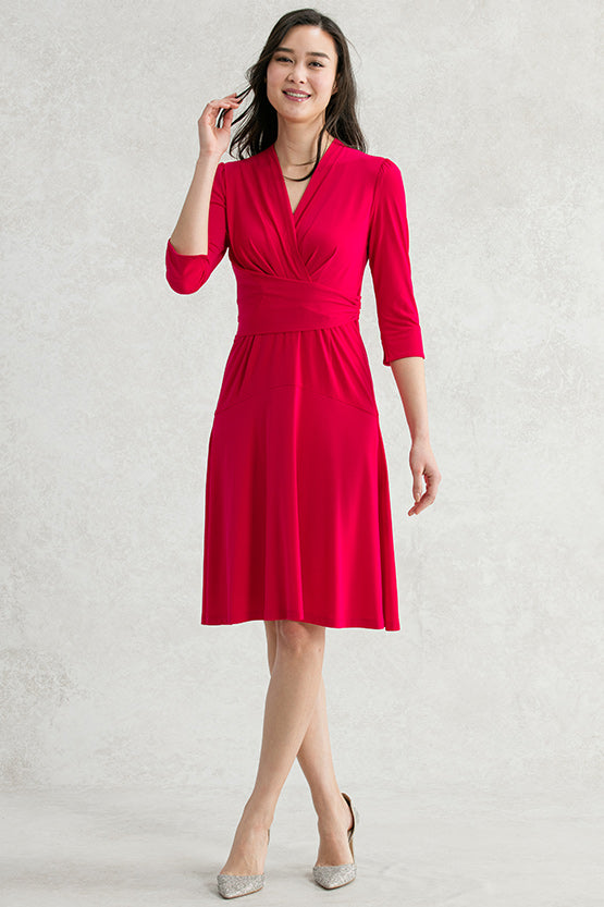 Cherry Pink Cache-Coeur Dress