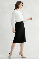 Suit Friendly: Starry Black Knee-Length Skirt (Suit Compatible)