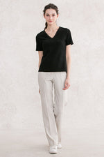 White-Gray Stretch Air Denim Pants