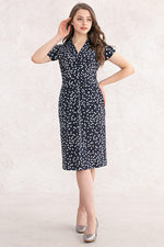 Navy Clover Shell Dress