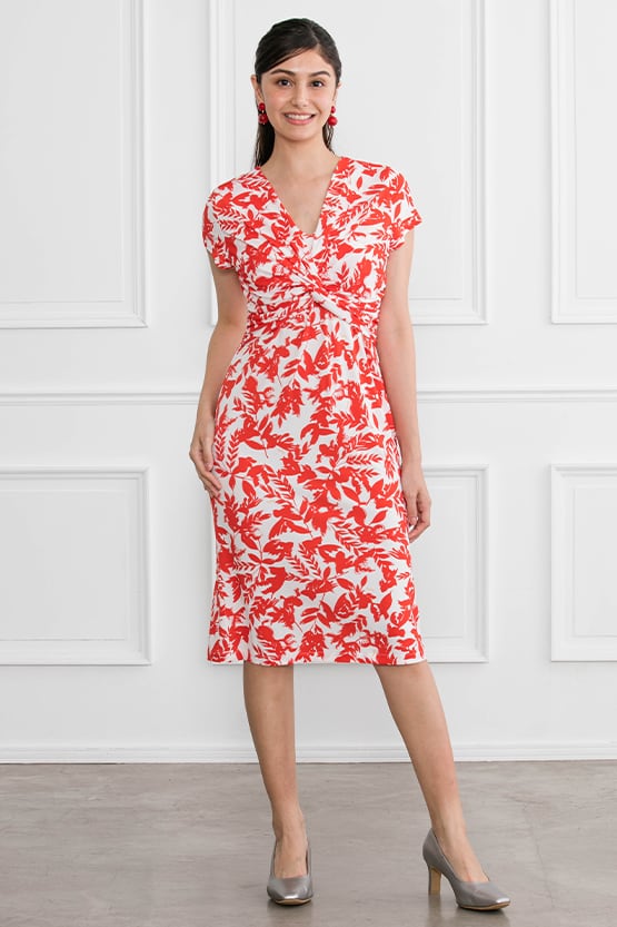 Japanese Pattern: Red Goldfish Twist Dress