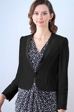 Smart Stretch Black Button Bolero Jacket
