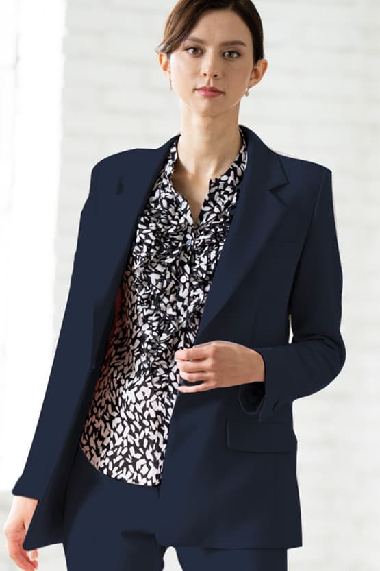 Reproduction / All-Season Material: Smart Stretch Dark Navy Long Sculpted Jacket