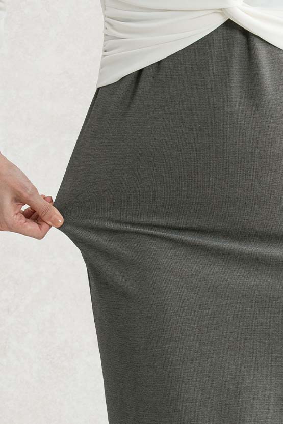 Cotton Blend White/Gray Twisted Short Sleeve Dress