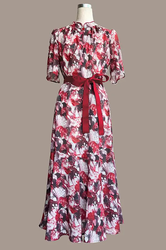 Stretch Chiffon: Passion Mandarin Long Mermaid Dress