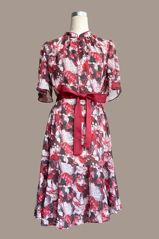 Stretch Chiffon: Passion Mandarin Mermaid Dress