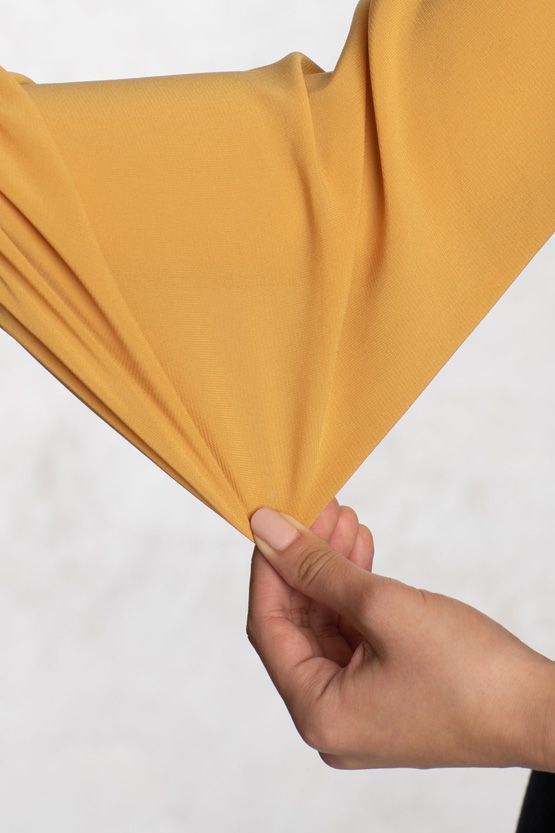 Stretch Chiffon: Mustard X Navy Frill Dress