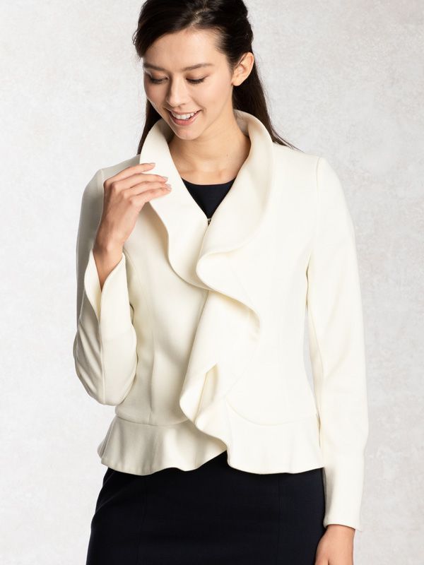 Suit Friendly: Pure White Ruffle Jacket