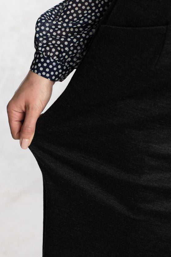Setup: Charcoal Gray Wrap Skirt