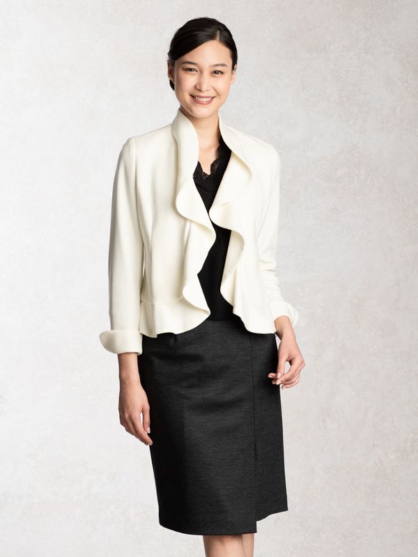 Suit Friendly: Pure White Ruffle Jacket