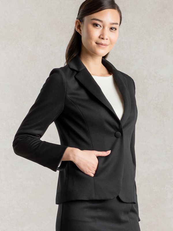 Wool Blend Double Face: Black Tailored Jacket