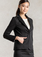 Wool Blend Double Face: Black Tailored Jacket
