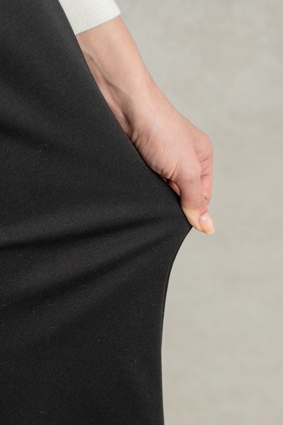 Wool Blend Double Face: Black Wrap Skirt