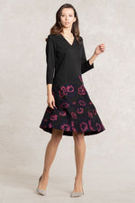 Flower Jacquard Flare Dress