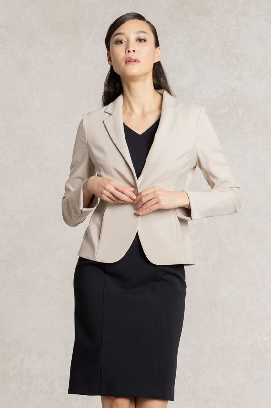 All-Season / No Lining: Greige Tailored Jacket