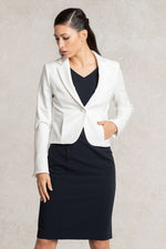 All-Season / No Lining: White Short Tailored Jacket