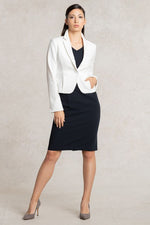 All-Season / No Lining: White Short Tailored Jacket