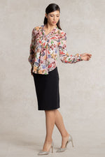 Stretch Chiffon: Lovely Pink Bowtie Blouse