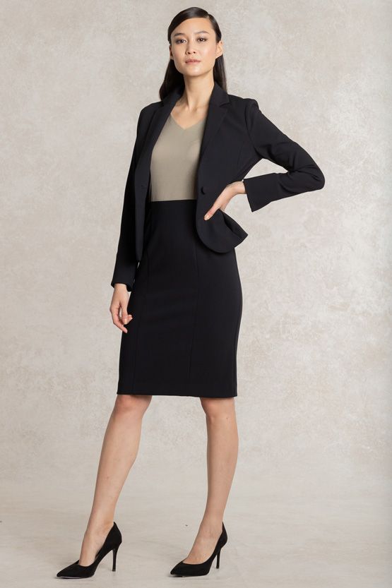 All-Season Material: Khaki X Black V-Neck I-Line Docking Dress