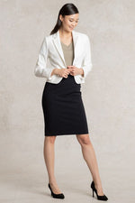 All-Season Material: Khaki X Black V-Neck I-Line Docking Dress